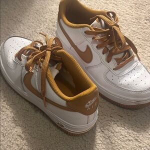 Nike Air White and Tan Sneakers